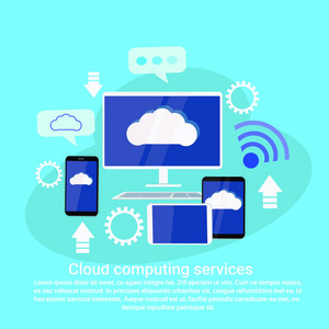 云計(jì)算技術(shù)服務(wù), 以漸變平面顏色樣式的新潮線的數(shù)據(jù)存儲(chǔ)概念